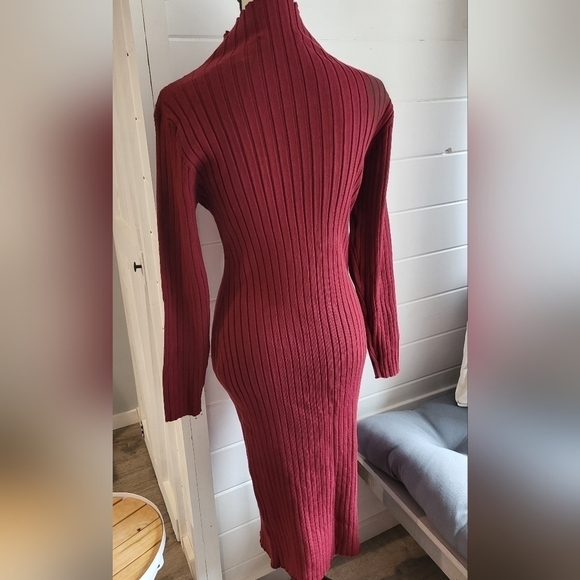 Meroketty Mock Neck Ribbed Stretch Sweater Dress Size XL - Picture 6 of 13